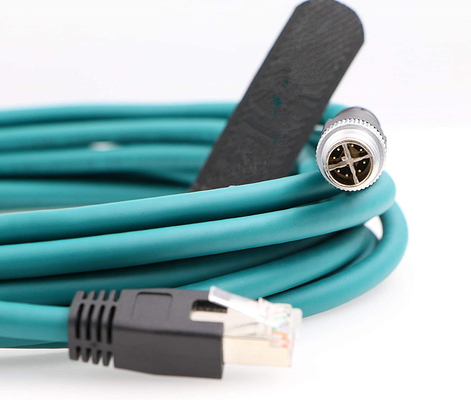 M12 8 Posición X Código a RJ45 Cable Ethernet Industrial para Cognex en la serie 8200 8400 IP67 a prueba de agua