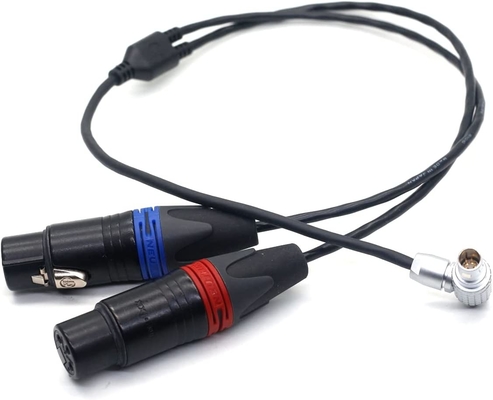 Arri Alexa Mini LF Cable de audio XLR 3 pines para el ángulo derecho 0B 6 pines Conector masculino de audio doble canal