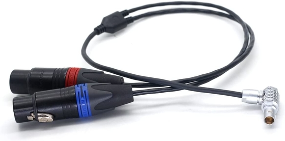 Arri Alexa Mini LF Cable de audio XLR 3 pines para el ángulo derecho 0B 6 pines Conector masculino de audio doble canal