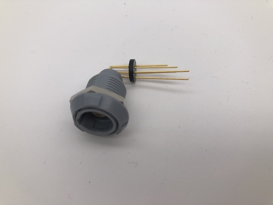 El usar médico femenino del conector circular de Lemo de Redel 5 del Pin del soporte de ángulo recto plástico del PWB