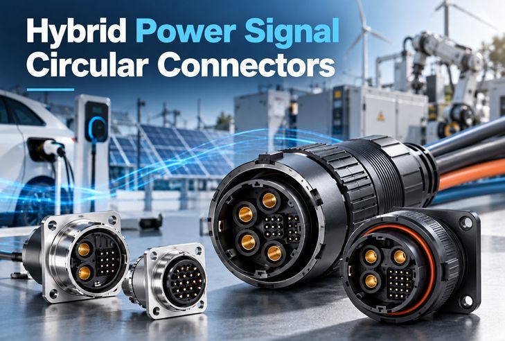 Últimos blogs de la empresa sobre Conectores circulares de señal de potencia híbrida: un conector para las líneas de potencia y señal