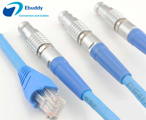 comprar Enchufe masculino de Lemo FGG del servicio del montaje de cable de Lemo a RJ45 cable de Ethernet del escudo Cat6/Cat7 de Cat5e/ fabricación en línea