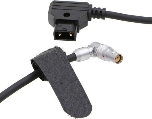 Lemo giratorio de ángulo derecho 2 pin femenino a D-Tap L tipo de cable de alimentación de la cámara para Komodo Rojo