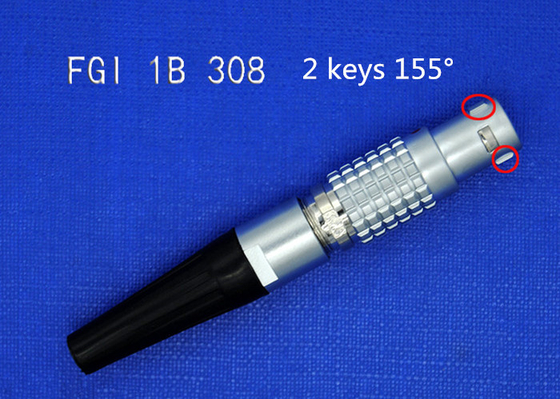 FGI 1B 308 8 conectores de cable circulares del Pin para el cable de datos de Leica, 2 llaves conectores de cable de 155 grados