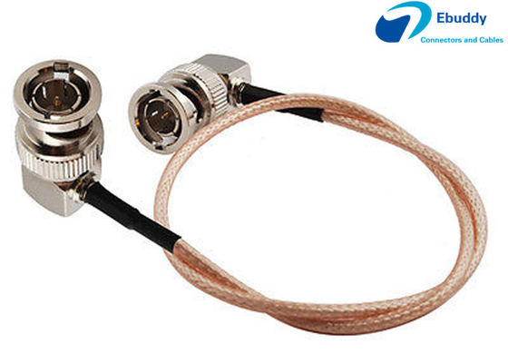 La derecha masculina del cable de vídeo BNC de Lanparte HD SDI al cable coaxial RG179 de la coleta de ángulo recto del enchufe de BNC